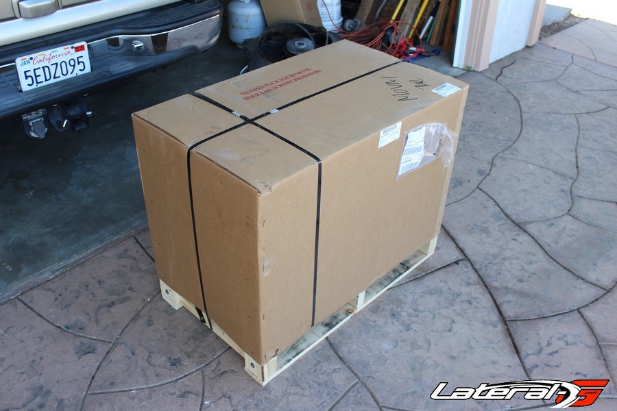 The very beginning, a brand new LS3 block from Chevrolet Performance. 