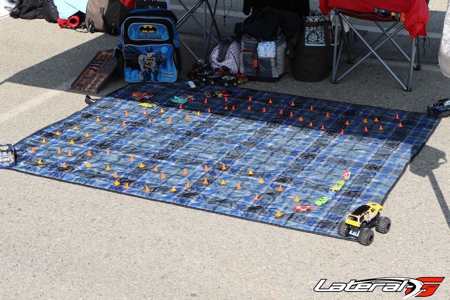 Spotted in the pits - a scale version of the course layout for some toddler to practice on! 